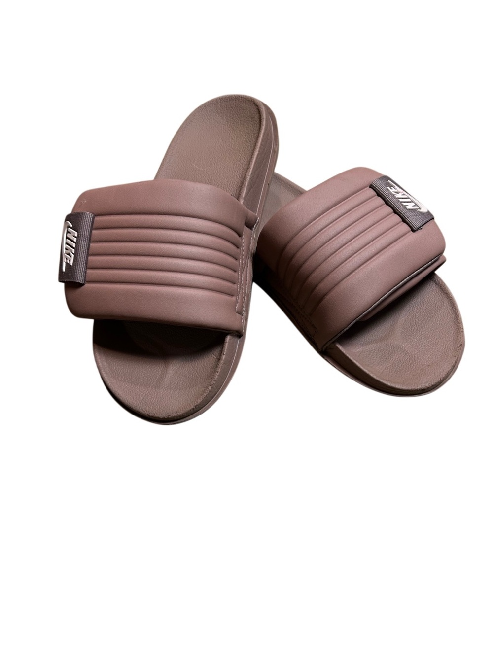 Nike Offcourt Duo Padded Ribbed Slide Sandals Mauve Brown Earth Tone Women's